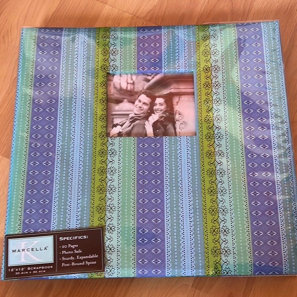 Marcella by K “bright stripe” 12x12 scrapbook - new